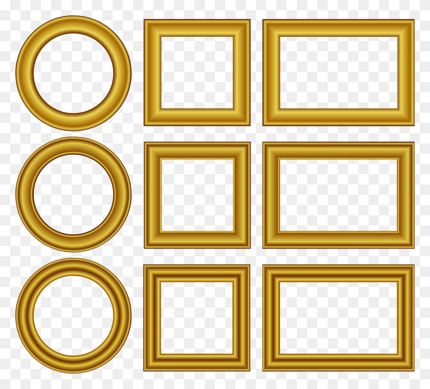 2400x2151 Clipart - Gold Picture Frame PNG