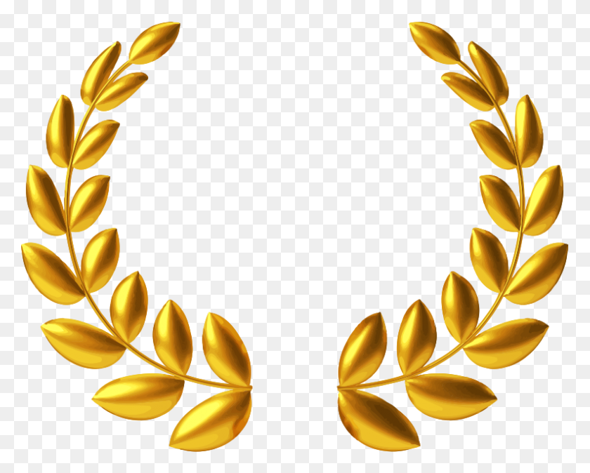 793x625 Clipart - Gold Wreath PNG