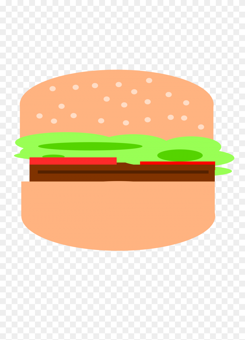 2400x3394 Clipart - Hamburger Bun Clipart