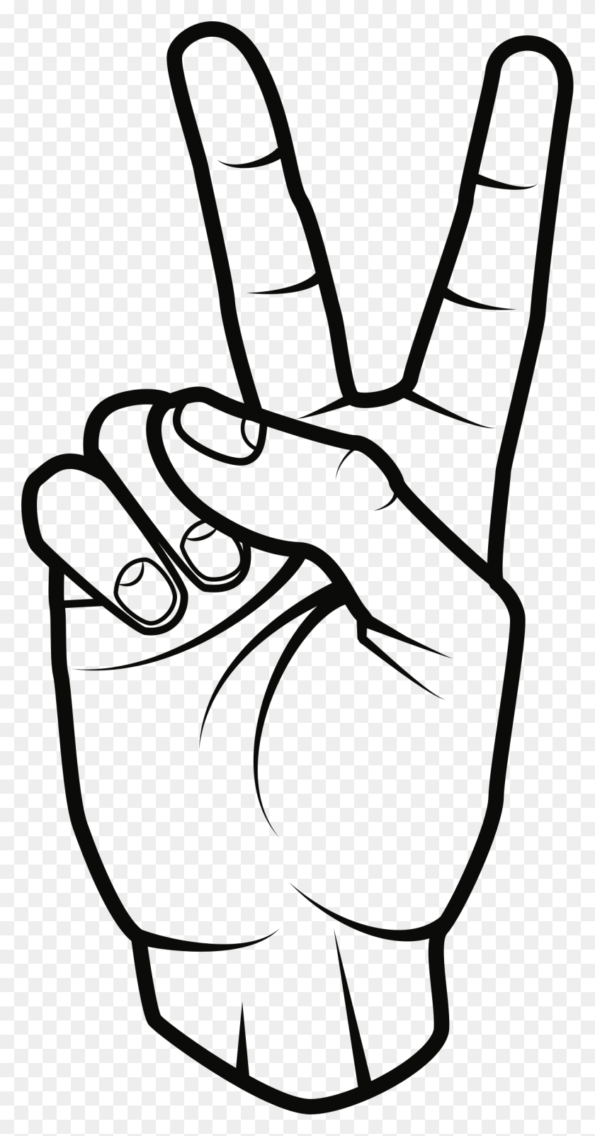 1206x2386 Clipart - Hand Peace Sign Clip Art