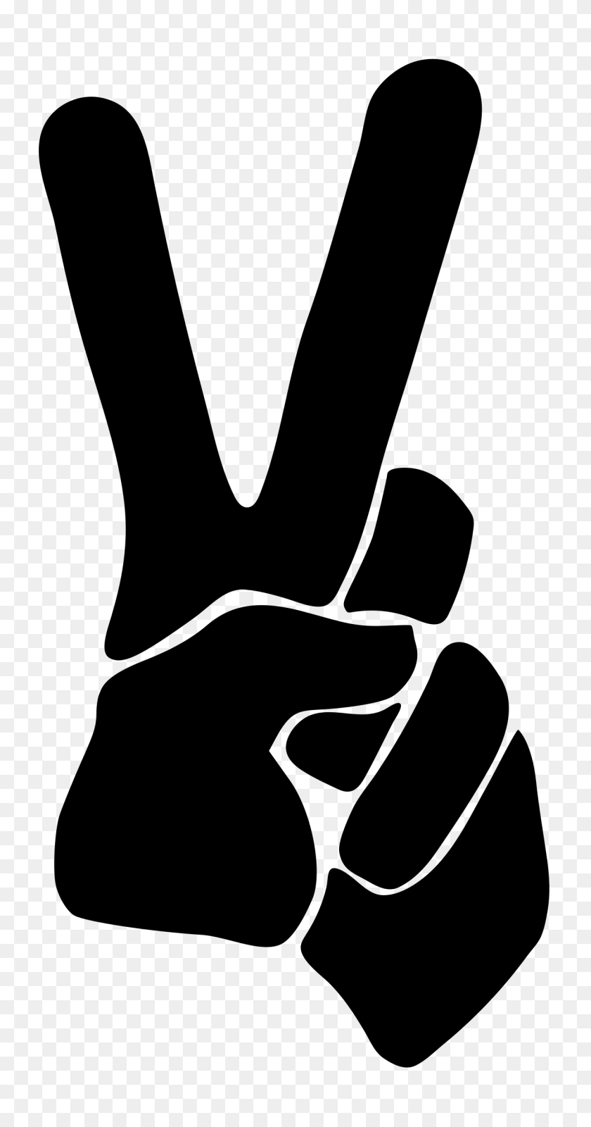 1215x2400 Clipart - Hand Peace Sign Clip Art