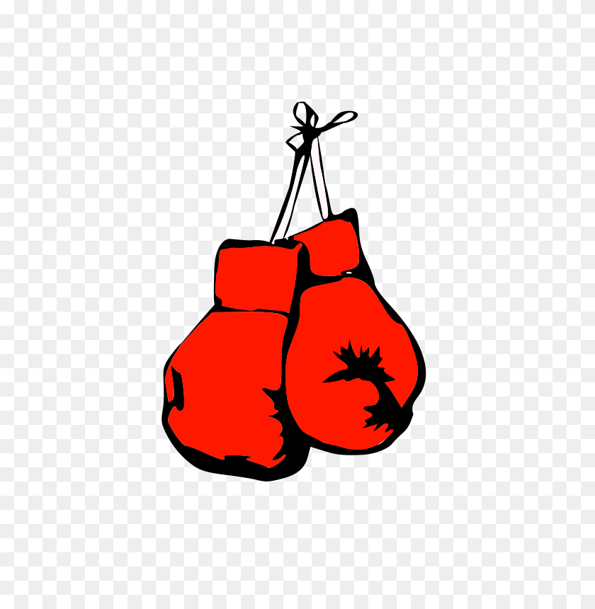 566x800 Clipart - Hanging Boxing Gloves Clipart
