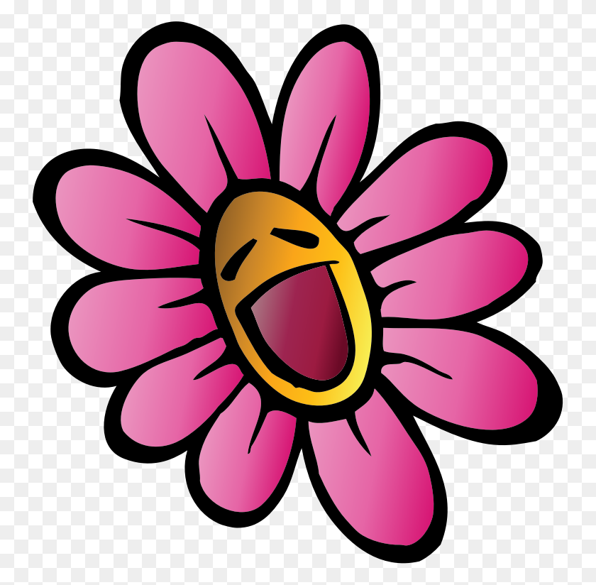 748x764 Clipart - Happy Flower Clipart