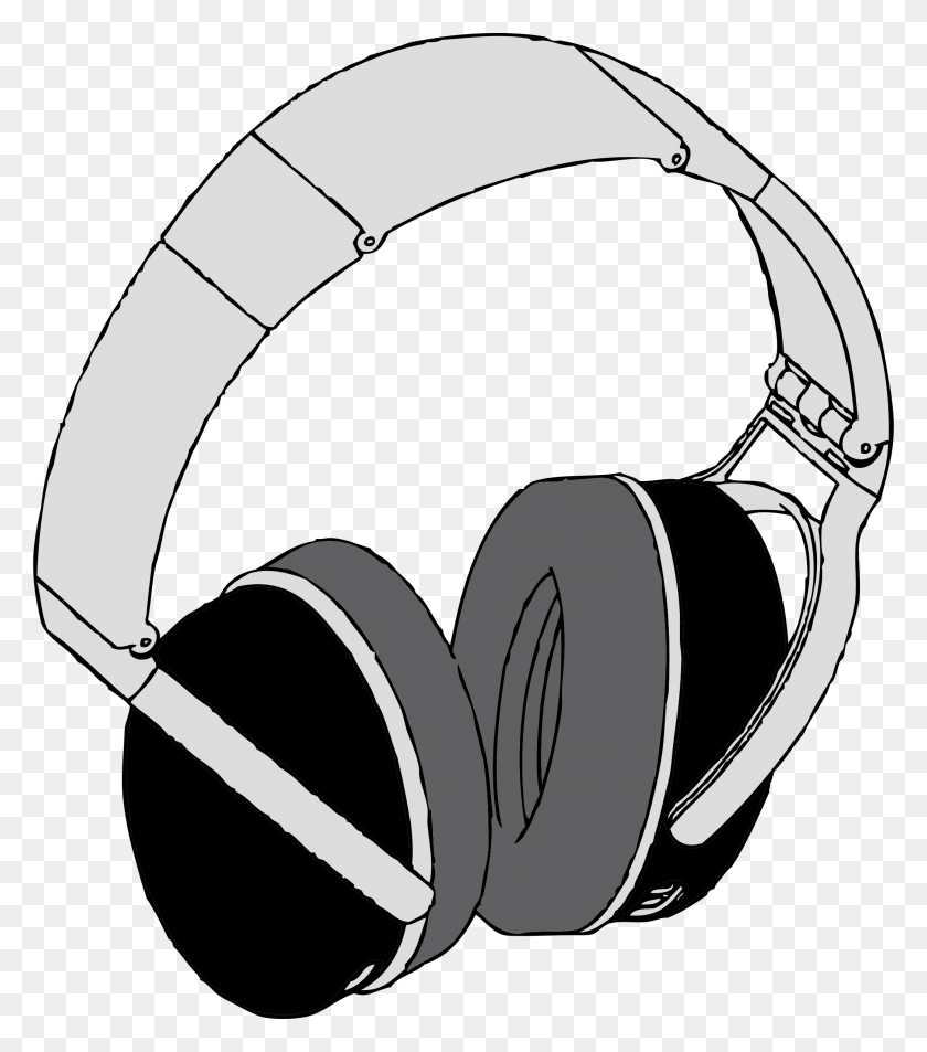 2094x2400 Clipart - Headphones Clipart Black And White
