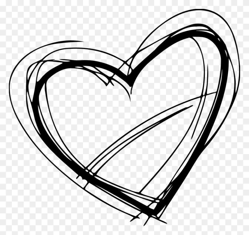800x752 Clipart - Heart Sketch PNG