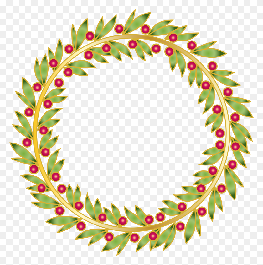 2386x2400 Clipart - Holly Wreath Clipart