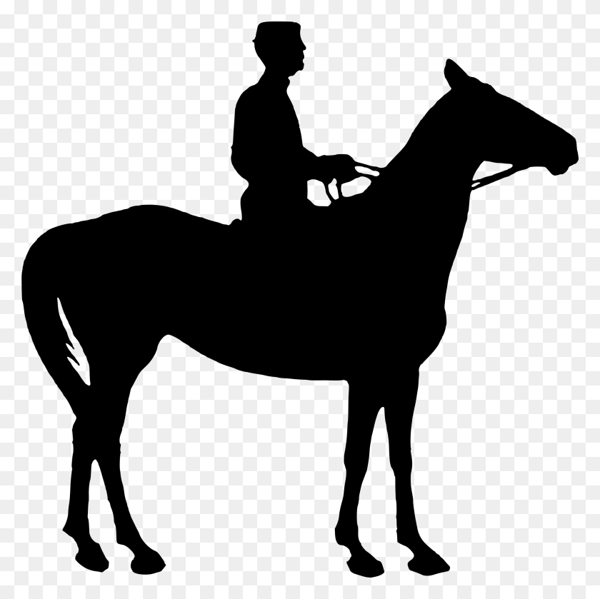2399x2396 Clipart - Horse And Rider Clipart