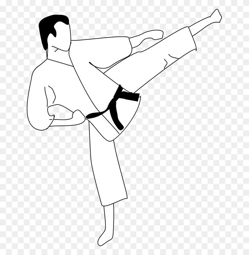 659x800 Clipart - Karate Clipart Black And White