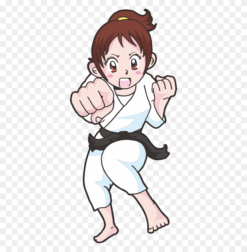 366x800 Clipart - Karate Girl Clip Art