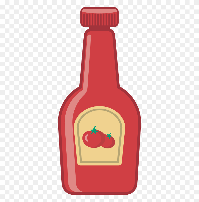 352x792 Clipart - Botella De Salsa De Tomate Png