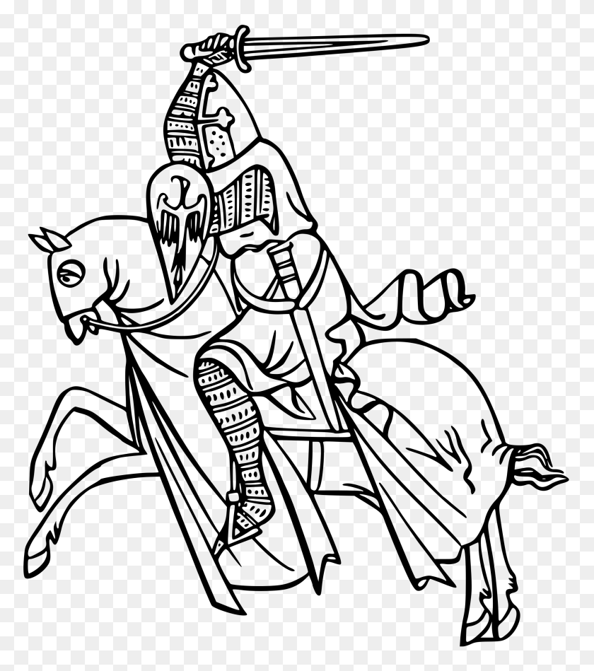 2104x2400 Clipart - Knight On Horse Clipart