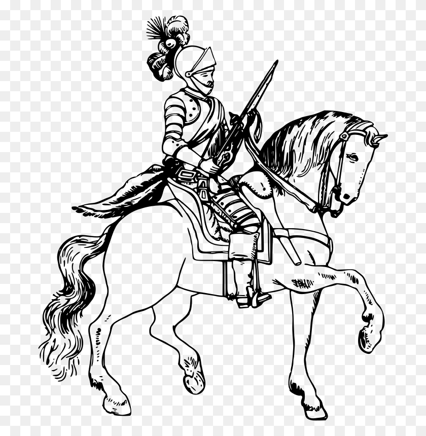 690x800 Clipart - Knight On Horse Clipart