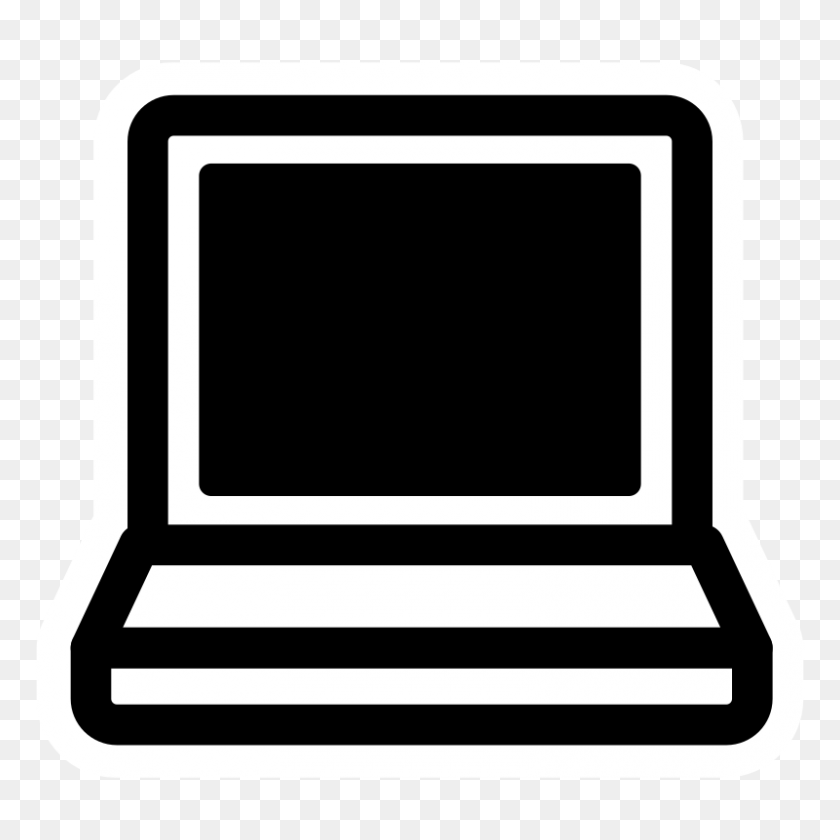 800x800 Clipart - Laptop Clipart Black And White