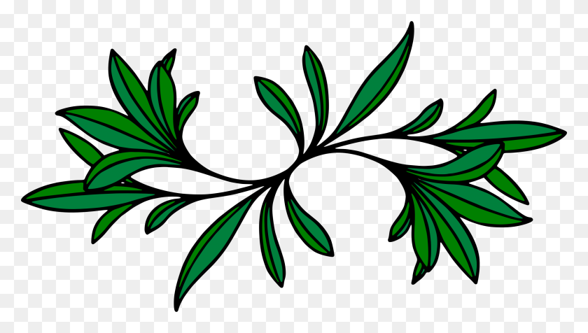 2400x1282 Clipart - Leafy PNG