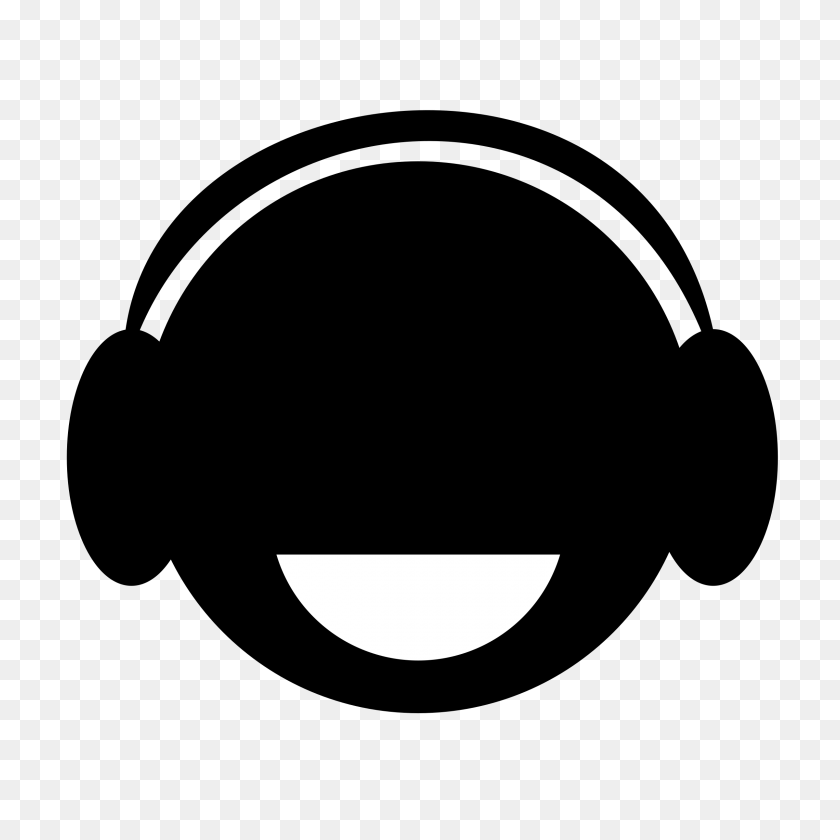2400x2400 Clipart - Listening To Music Clipart Black And White