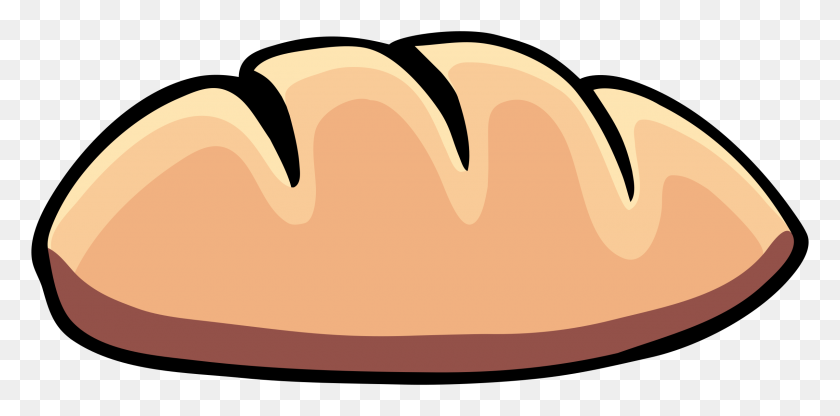 2400x1098 Clipart - Loaf Of Bread PNG