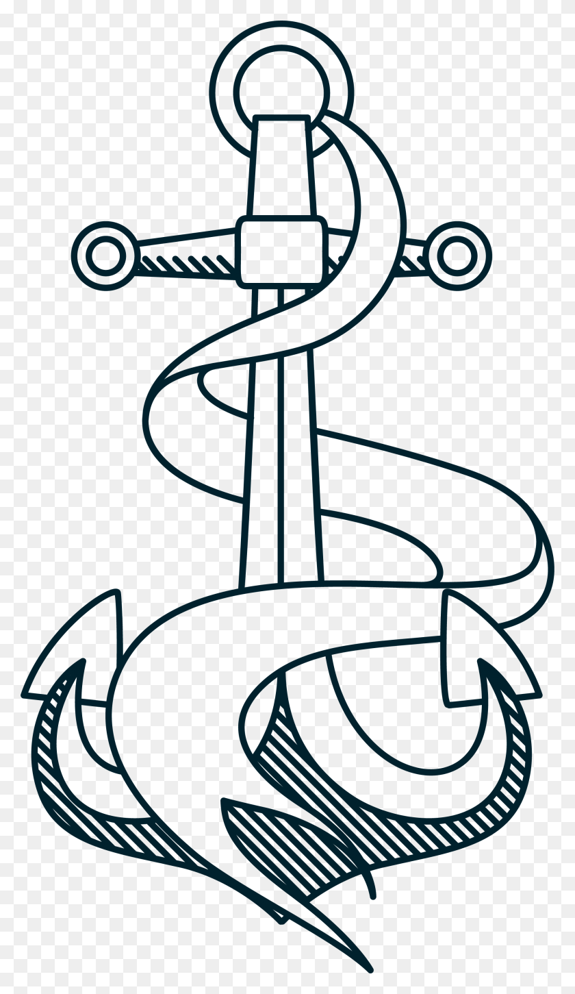 2001x3570 Clipart Anchor Rope, Clipart Anchor Rope Transparent Free - Anchor With Rope Clipart