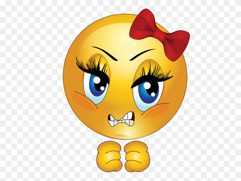 499x570 Clipart Angry Girl Smiley Emoticon - Angry Girl Clipart