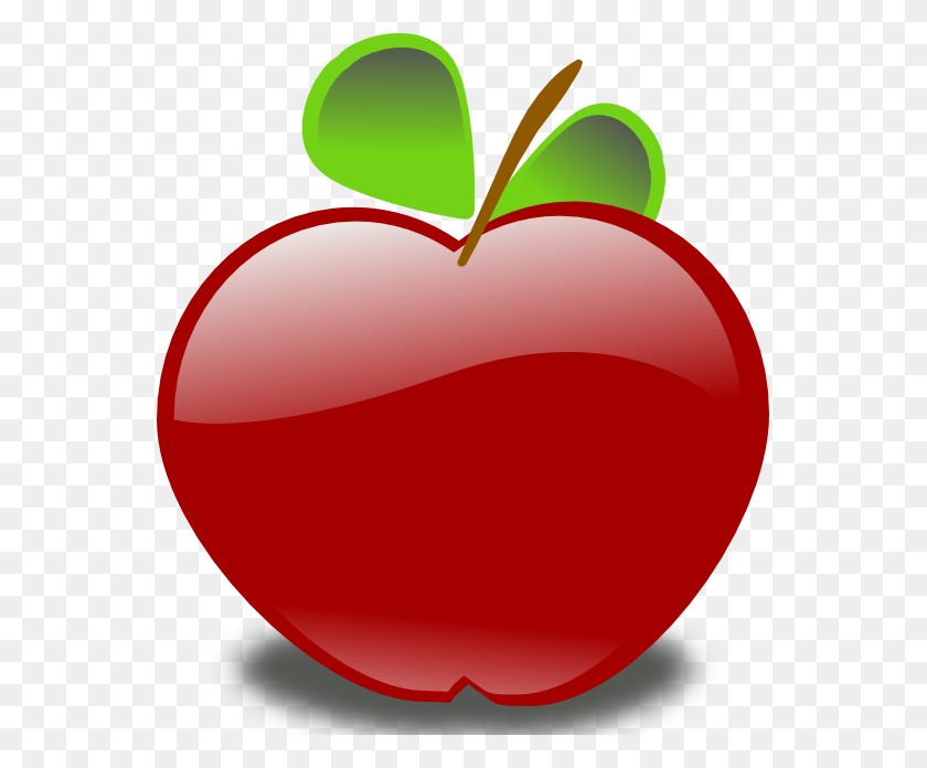 555x636 Clipart Apple - Teacher Apple Clipart
