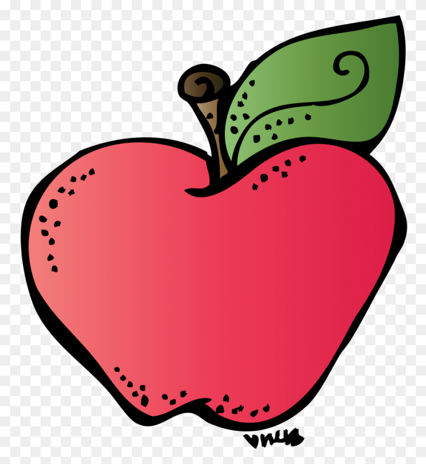 935x1024 Clipart Apple Teacher Para Winging - Apple Heart Clipart