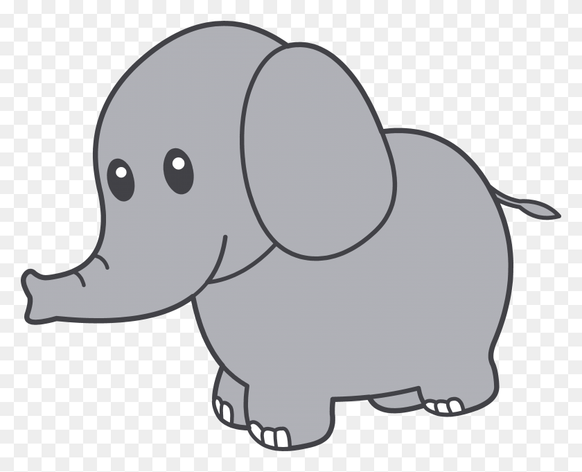 6062x4830 Clipart Baby Elephant Intended For Baby Elephant Clipart - Baby Elephant Clipart Black And White