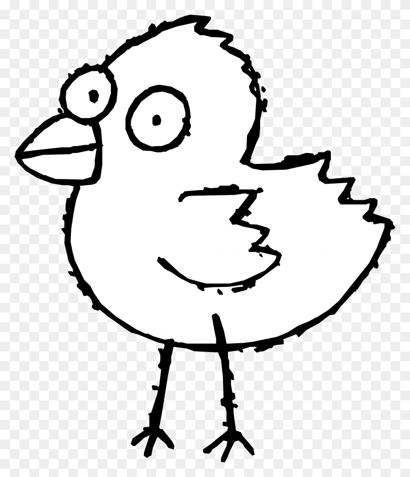 1979x2328 Clipart Bird Black And White - Chick Clipart Black And White