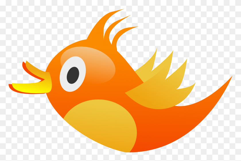1969x1268 Clipart Bird Orange Winging - Phoenix Bird Clipart