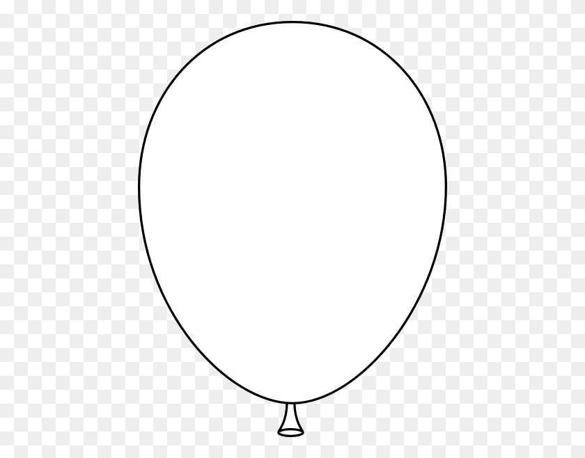 444x598 Clipart Black And White Balloon - Oval Clipart Black And White