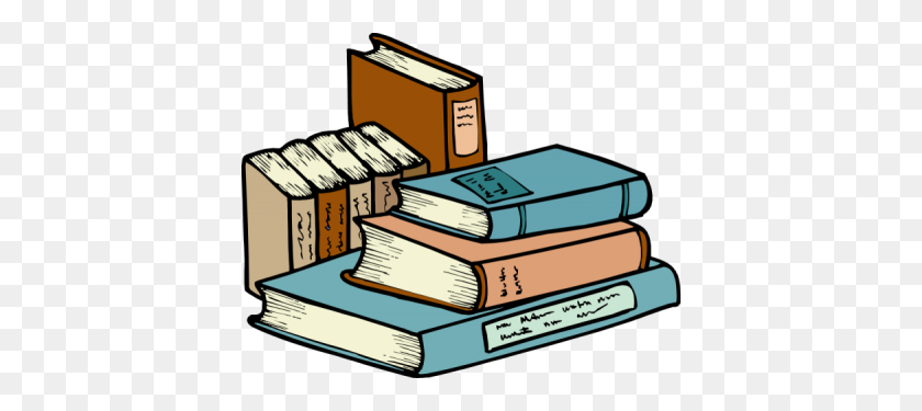 400x315 Clipart Books Stack - Stack Of Books PNG