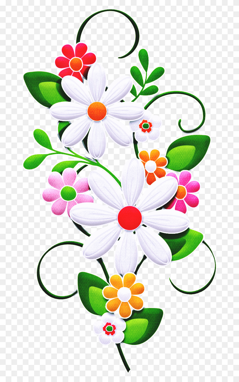 685x1280 Clipart Ramo De Flores De Diseño Floral Png Transprent Png - Flores De Primavera Png