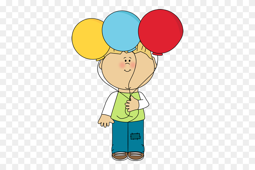 368x500 Clipart Boy Holding Balloons Clip Art Images - Water Balloon Fight Clipart