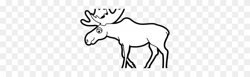 300x200 Clipart Clipart Station - Moose Clipart Black And White