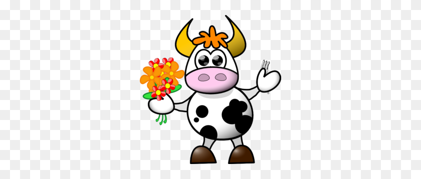 282x298 Clipart Cow Flower With Flowers And Fork Clip Art At Clker Com - Rustic Flowers Clipart