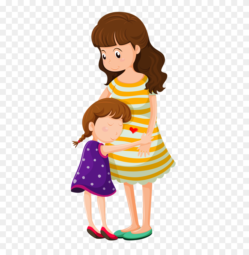 385x800 Clipart Daughter, Children And Mothers Day - Mother Clipart Images