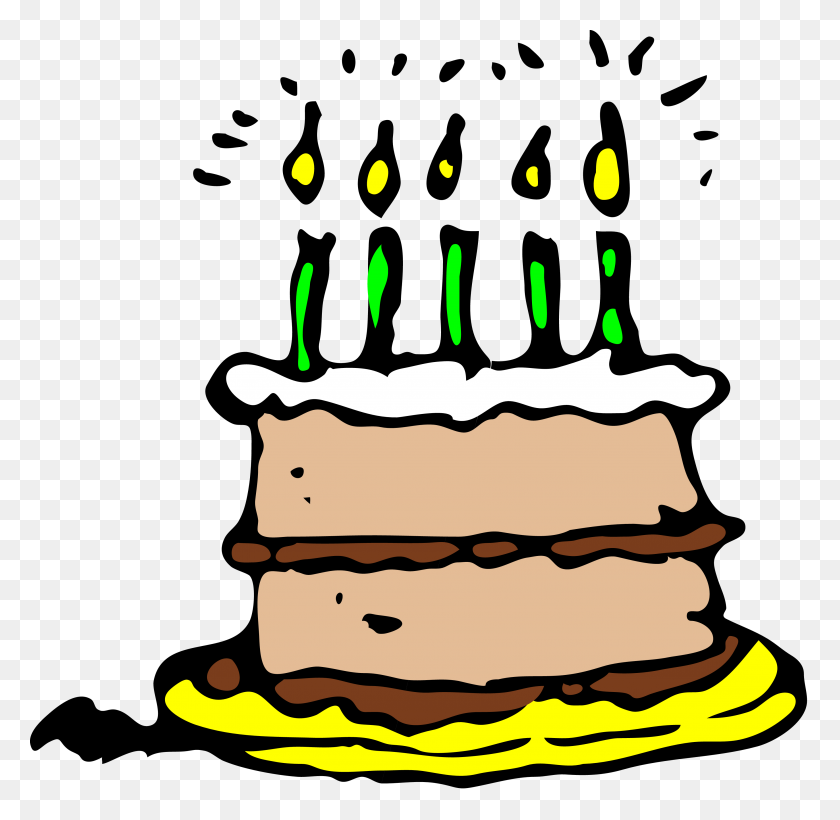 3524x3436 Clipart Flickering Candle Birthday Cake Throughout Birthday Cake - January Birthday Clipart