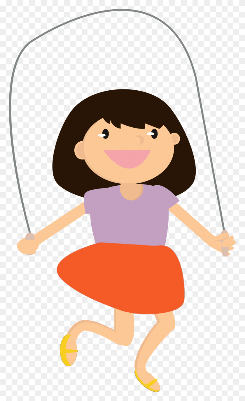1268x2140 Clipart Girl Jumping Rope Playing Jump Clip Art Image - Hopscotch Clipart