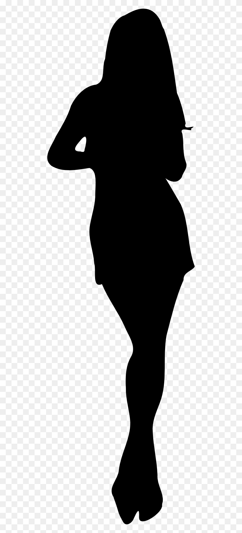 512x1790 Clipart Girl Silhouette - Female Silhouette PNG