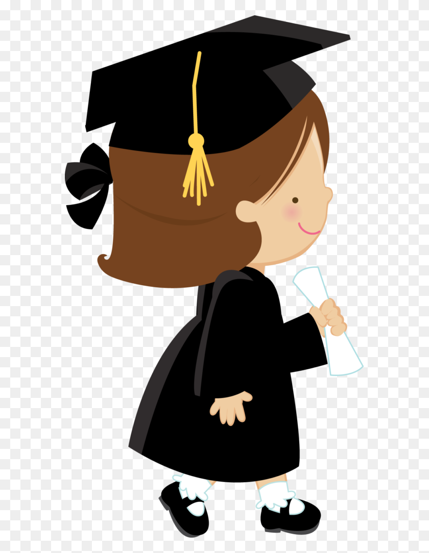 585x1024 Clipart Graduation Girl Winging - Brave Clipart
