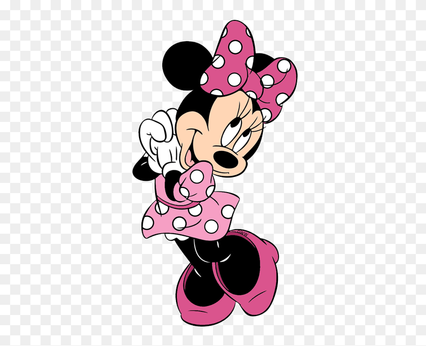 350x621 Clipart Graphic Minnie Mouse - Winter Flowers Clipart