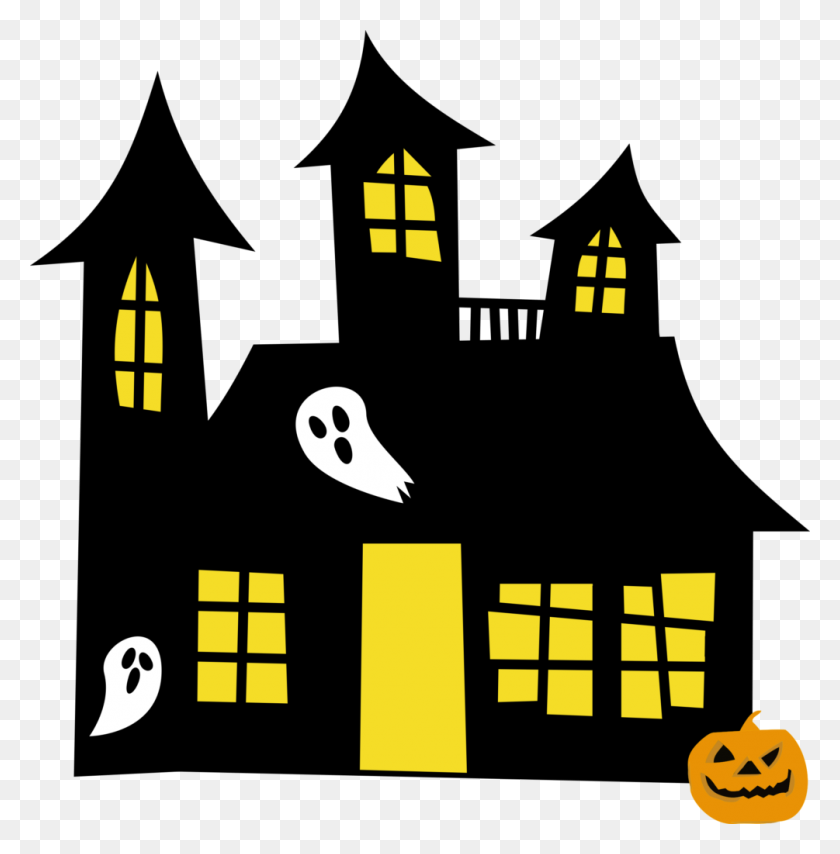 1005x1024 Clipart Halloween House - Haunted Castle Clipart