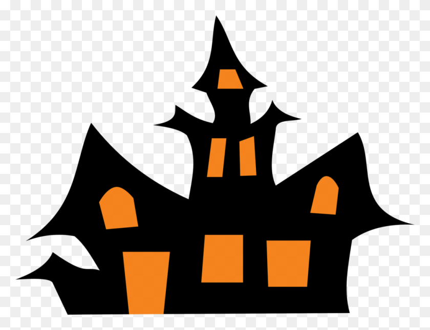 1024x768 Clipart De Halloween House Winging - Fantasma Clipart De Fondo Transparente