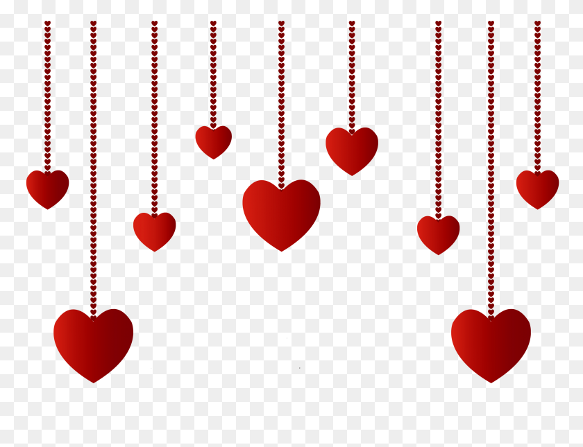 2815x2112 Clipart Hanging Hearts, Heart - Valentine Hearts Clip Art
