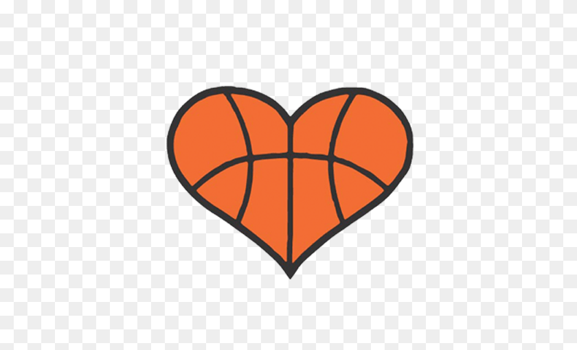 450x450 Клипарт Сердечки Оранжевый - Баскетбольное Сердце Клипарт