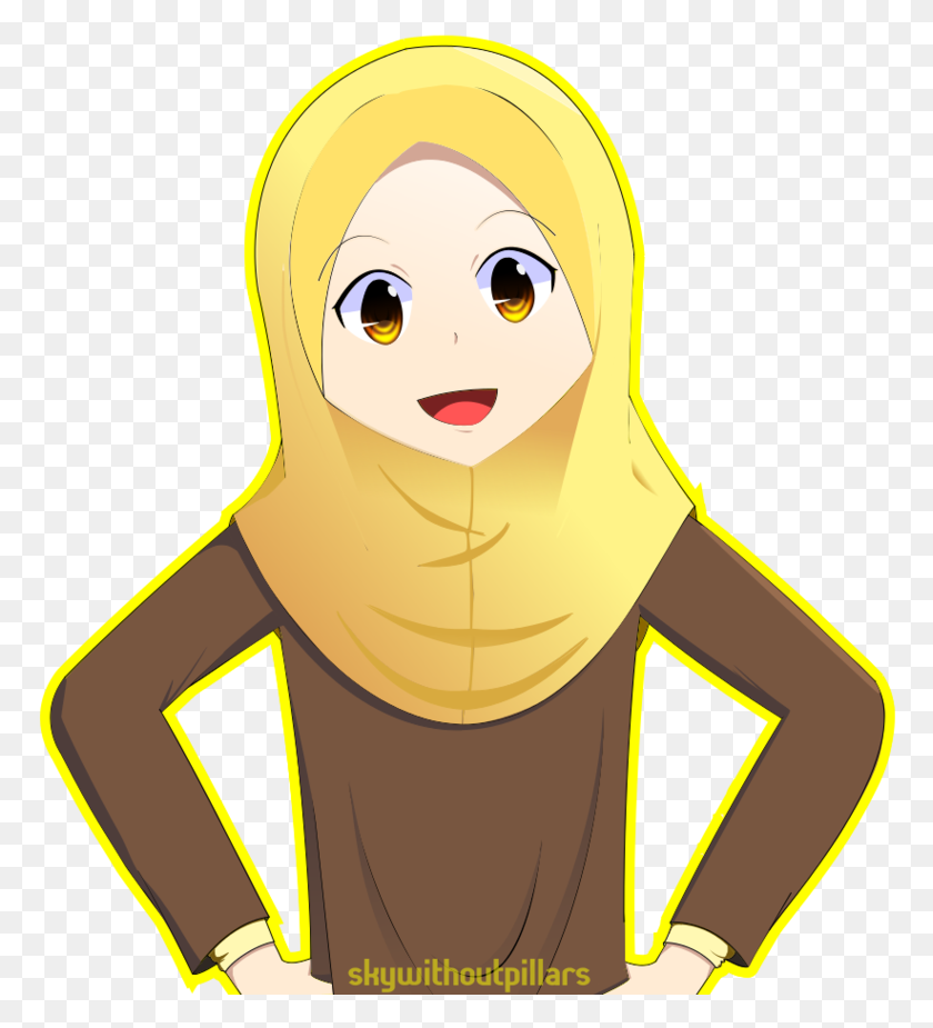 772x865 Clipart Hijab Girl - Hijab Clipart
