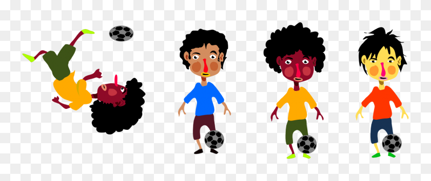 1331x503 Clipart Kids Playing - Football Player Clipart Free