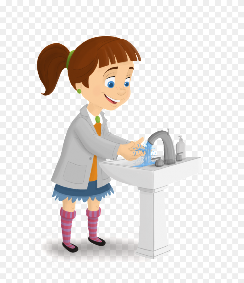 874x1024 Clipart Kids Washing Hands - Mobster Clipart