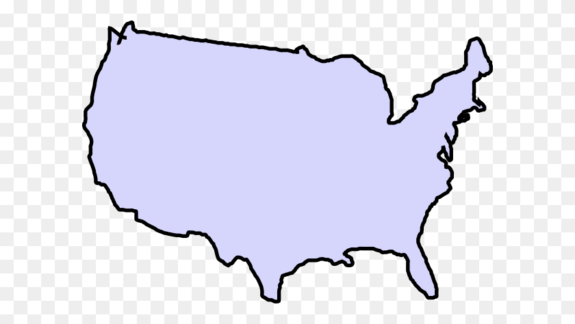 600x414 Clipart Map Of United States - American Flag Clip Art Free