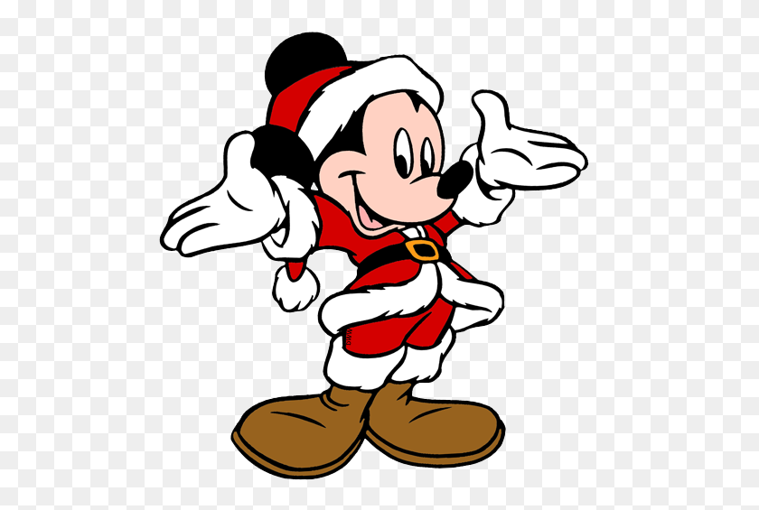 500x505 Clipart Mickey Mouse Navidad - Mickey Mouse Y Amigos Clipart