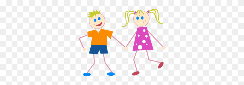 300x232 Clipart Mother And Child Holding Hands - Boy Stick Figure Clip Art