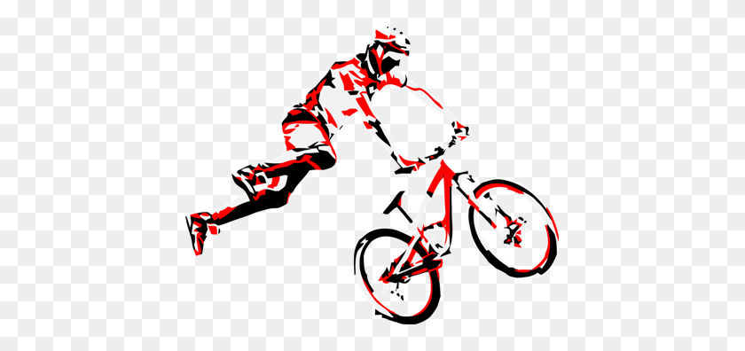 421x336 Clipart Mountain Bike Rider Collection - Riding Bicycle Clipart